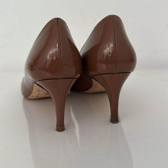 LK Bennett Sybila Pump Heels Women EU 38.5 US 8.5 Patent Leather Brown Shoes - Picture 5 of 6